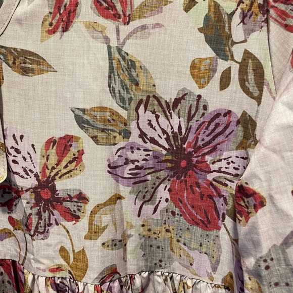 Emery Rose Patchwork Floral Print Long Sleeve Dress Ruffle Trim Size Medium NWT - Picture 3 of 6